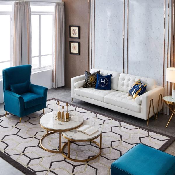 Cheap Birch Legs Leather Living Room Sofas PU Italian Design Sofa Sets for sale