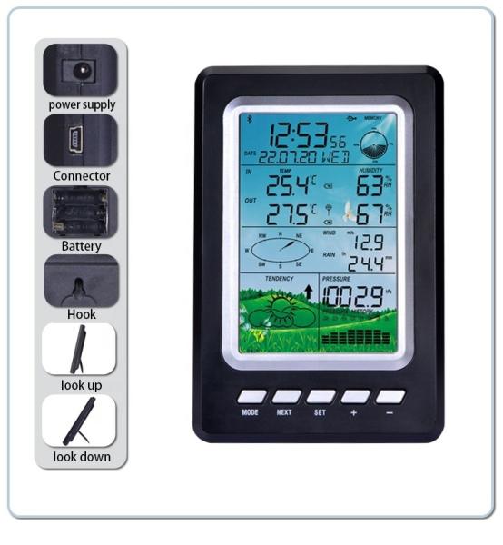 Cheap Digital Display Wireless Solar Weather Station With Precision Thermometer And Clock for sale
