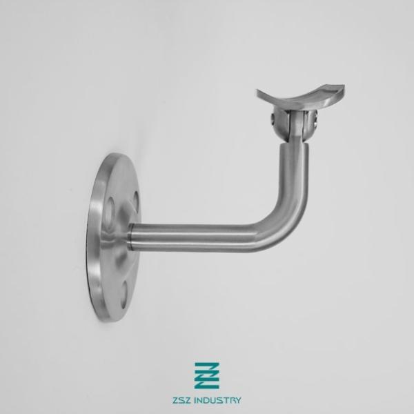 Cheap Polished Adjustable Handrail Bracket / Wall Rail Bracket 90 Degree Elbow Saddle Plate for sale