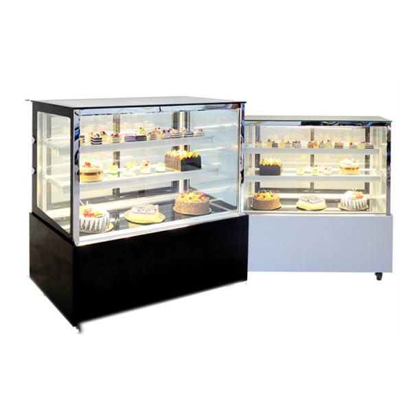 Cheap Large Volume Bakery Glass Showcase With Led Lighting , 7ft Supermarket Open Chiller for sale
