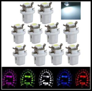 China T5 B8.5D 5050 1SMD LED Dashboard Panel Dash Wedge Side Light Bulb white purple blue on sale