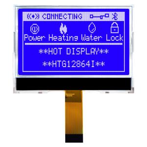 128X64 SPI Chip On Glass LCD Display With White Side Backlight HTG12864I