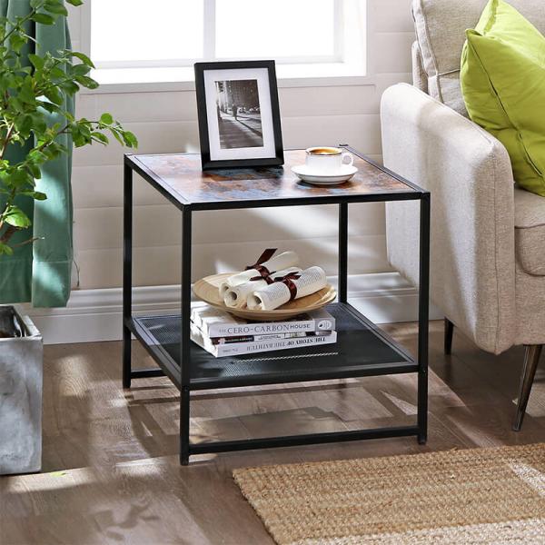 Cheap Small Side Table with Unique Design, Industrial Side Table, Side Table with Mesh Shelf, ULET53XB for sale