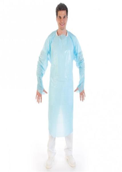 Cheap Blue / Customized Disposable Isolation Gowns With Thumb Loop And Embossed Surface for sale