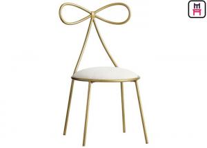 Best Ins Style Lovely Bow Metal Restaurant Chairs With Custom Cushion Color On Stock wholesale