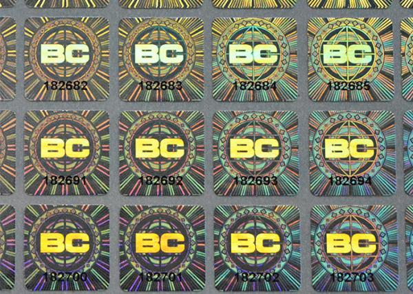 Cheap Custom holographic self adhesive destructible label with serial numbers printing for sale