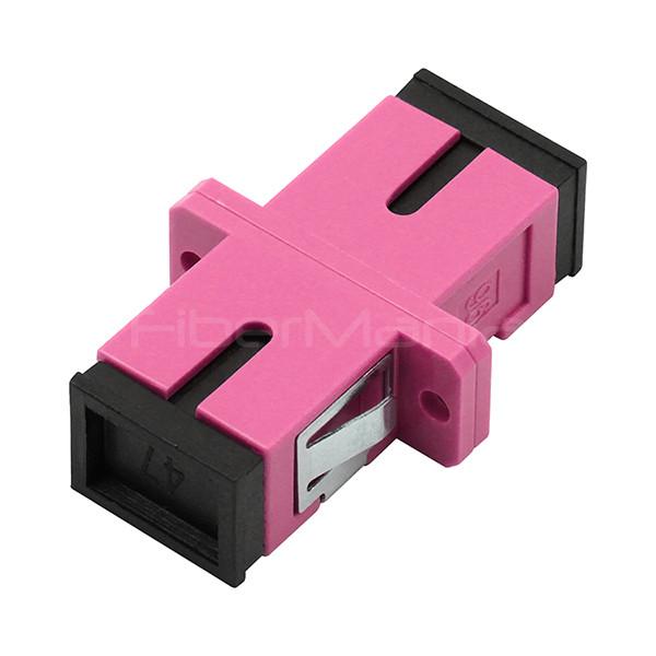 Cheap Violet SC UPC To SC UPC Fiber Optic Adapters Simplex OM4 Multimode Fiber Coupler for sale