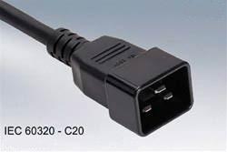 China IEC320 C20 power cord male plug on sale
