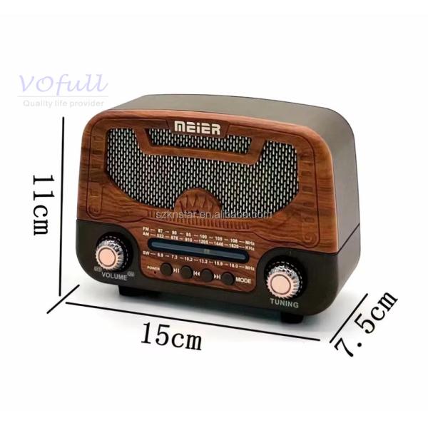 Cheap Charming 3 Band FM/MW/SW Wooden Portable Radio Player with USB/TF Slot and Built In Speaker for sale