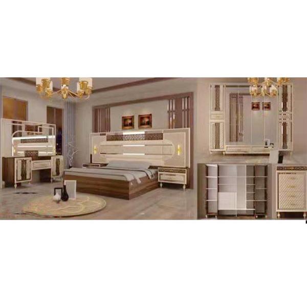 Cheap Granite Top Case Home Hotel Bedroom Sets Furniture Mirrored Headboard Bed for sale