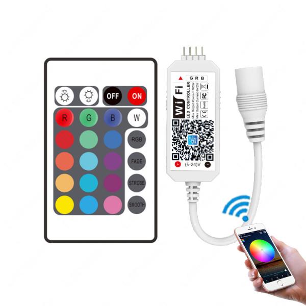 Cheap 24 Keys Remote RGB LED Strip Wifi Controller APP Timing Voice Music Control for sale