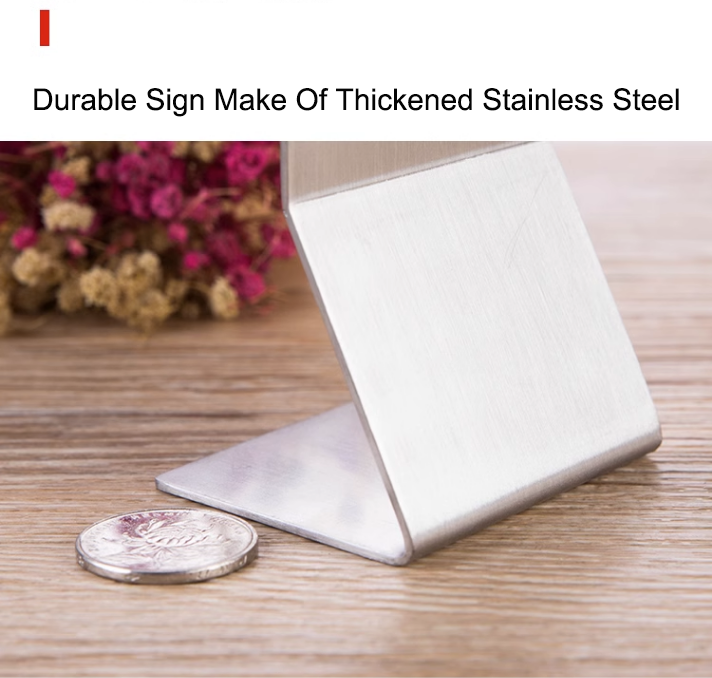 Custom Silkscreen Printing Stainless Steel Metal No Smoking Sign for Hotel for Restaurant Dining Hall