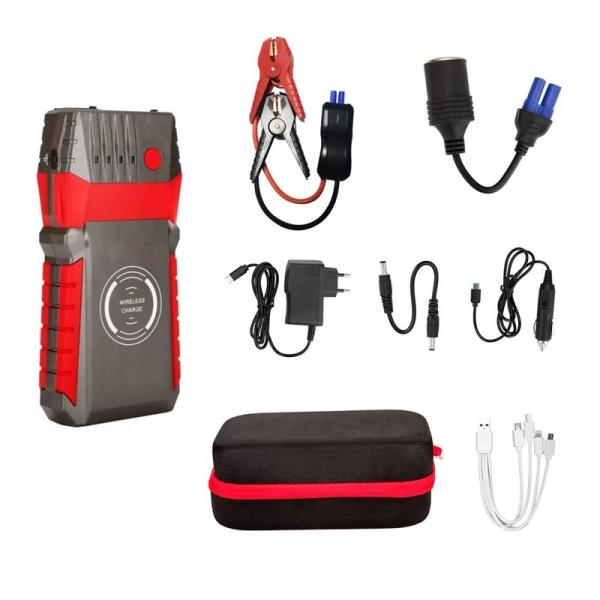 Cheap Portable Jump Starter Power Pack with LED Display Wireless Charging Case 12V 1W LED for sale