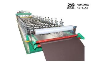 China Trapezoidal Tile Roof Panel Glazed Tile Roll Forming Machine With Lamination ISO Approved on sale