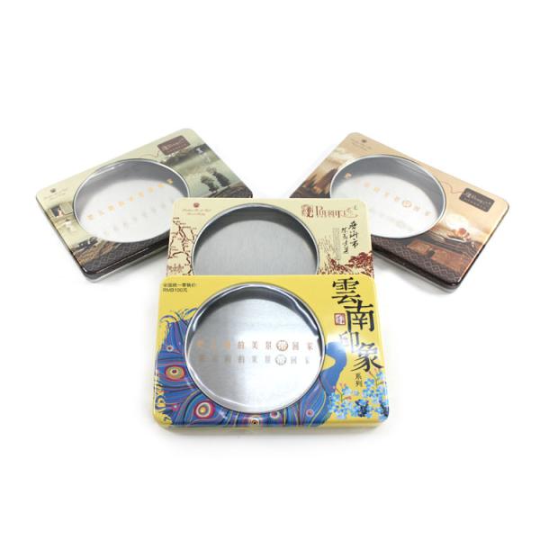 Cheap collective rectangular DVD tin box with window for sale