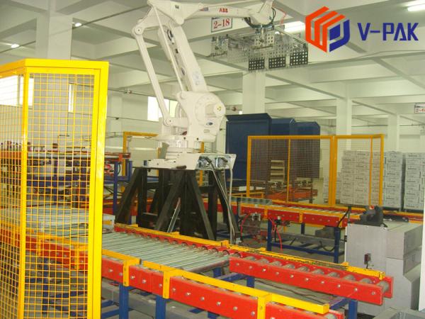 Cheap High Speed Automatic Palletizing System , ABB / Kuka Robot Premier Tech Palletizer for sale