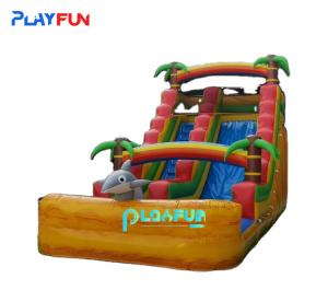 China customized commercial kids bounce house parks backyard water slide adults pool inflatable water slide on sale
