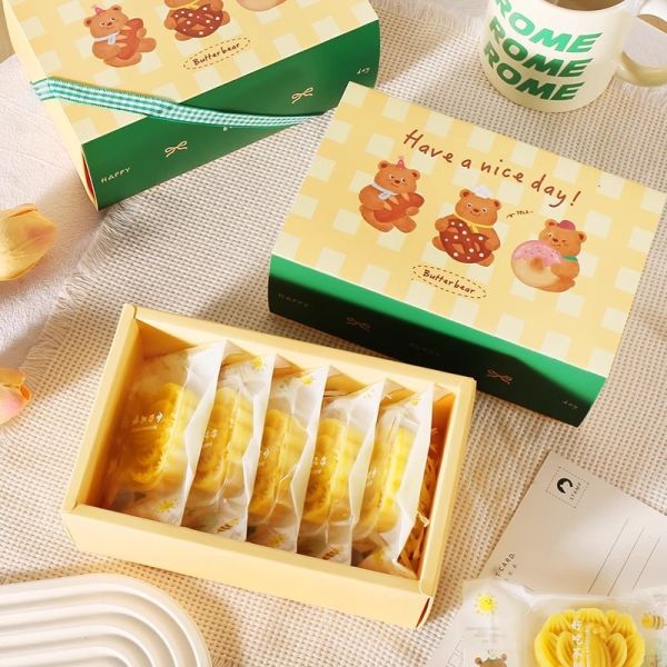 CMYK Pantone Foldable Paper Gift Box Mung Bean Cakes Cookie Drawer Boxes