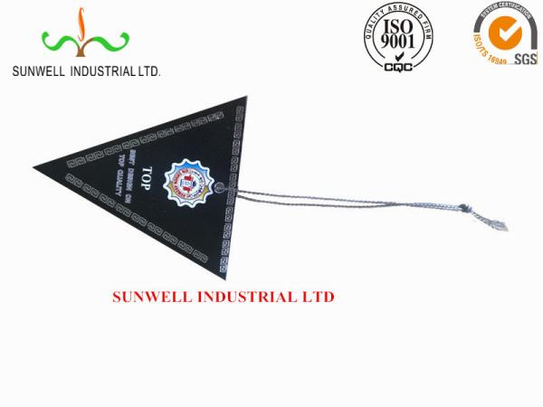 Cheap Triangle Printed Paper Hang Tags With String For Bags / Garment / Shoes for sale
