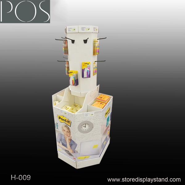 Cheap round hook display stand with compartments base display bin for sale