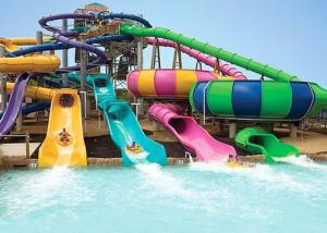 Theme Park Family Water Slide , Fiberglass Swimming Pools Water Slides For All Ages