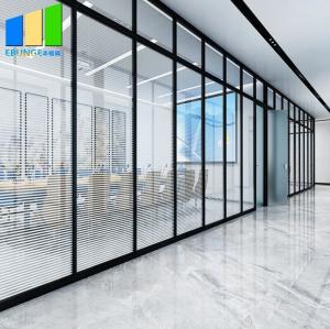 China EBUNGE 10mm Environmental Aluminum Tempered Single Glass Office Partition Walls on sale