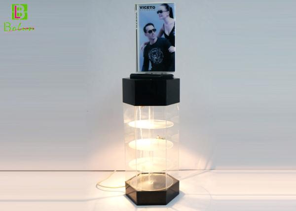 Cheap Sunglasses Acrylic POS Display Stand , Acrylic Display Case With LED System for sale