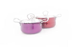 Best 10cm Aluminum Stock Pot With Steel Lid Double Handle wholesale