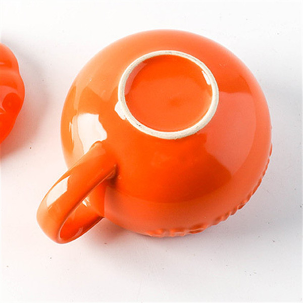 Halloween Christmas Ceramic Pumpkin Soup Bowls Polished With Lid And Spoon