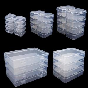 Best Rectangular Empty Mini Clear Plastic Organizer Storage Box Containers With Hinged Lids For Small Items Craft Box wholesale