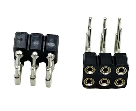 Cheap IATF16949 2.54mm Machined Double Row Pin Header Female 2x03P for sale