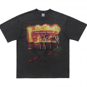 Best Cotton Panic Buying Oversized Acid Washed Print Shirts Heavyweight T-Shirt Fabric Type wholesale