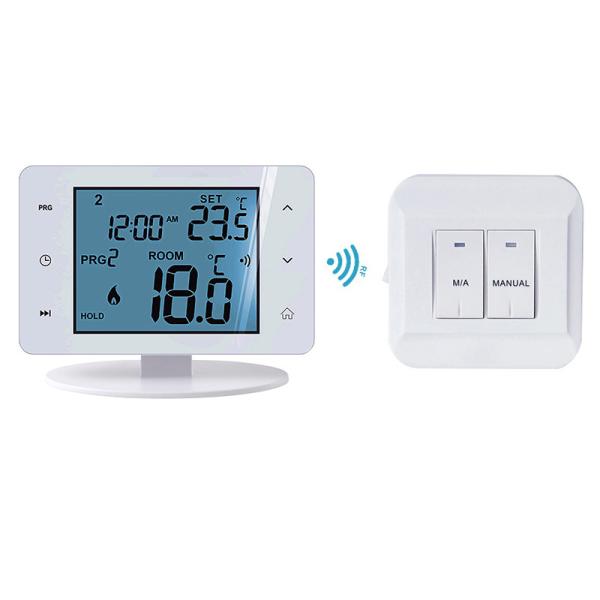 Cheap IOS And Android App RF Room Thermostat With LCD Touch Screen Display for sale