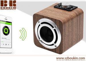 Best fm radio tf card aux audio 8w hifi super bass stereo sound system wood ibastek multimedia  speaker wholesale
