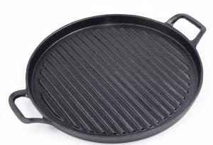 China BBQ Pre Seasoned Cast Iron Griddle Pan With Superior Heat Retention on sale