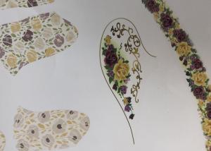 China Flower Waterslide Decals , Vivid Design Dressing Table Stickers Anti Fade on sale