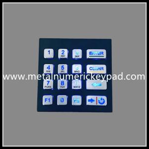 China Illuminated Black 16 Key 1.5mm Backlit Numeric Keypad on sale