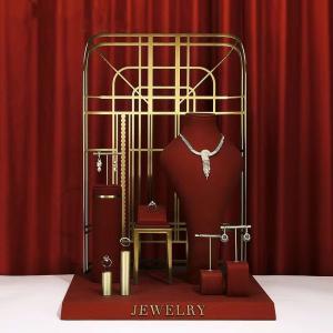 Best Customized MDF Velvet Metal Jewelry Trays Displays Necklace And Earring Display wholesale