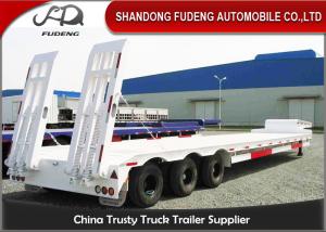 50 tonne Gooseneck low bed semi truck trailer for heavy equipment transport