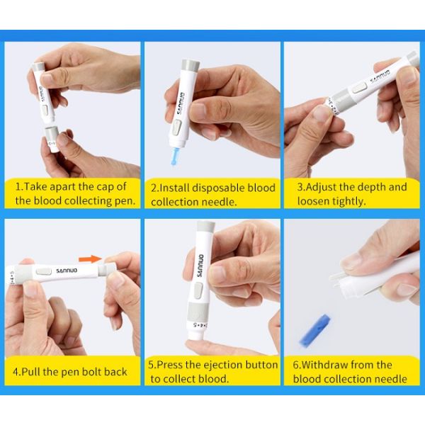 Clear Protective Cap Glucometer Needle Pen For Blood Collection