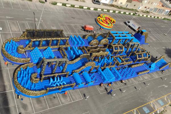 Cheap Custom Obstacle Course Inflatable Sport Games With Camouflage Printing for sale