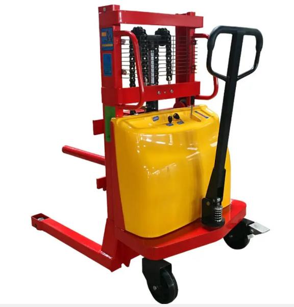 Cheap Semi Auto Electric Stacker Small 1 Ton 2ton Manual Hand Stacker Forklift With 3m Lifting Height for sale