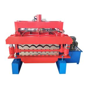 Customized blue Double   Layer Forming Machine Roof Automatic Tile Roll Making