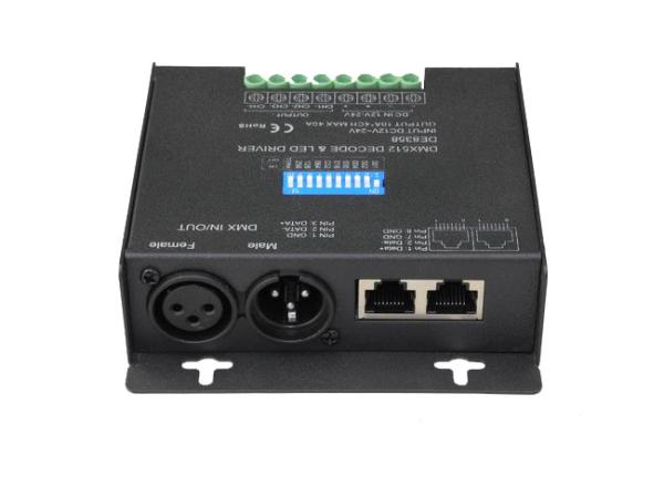Cheap RGBW Black LED DMX512 Decoder For LED fixture Constant Voltage 10A/CH * 4 channels for sale