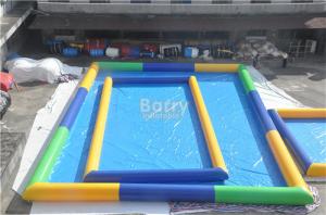 China Outside Rectangle Inflatable Swimming Pool / Blue Portable Blow Up Pool on sale