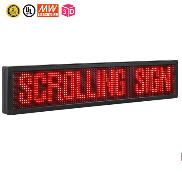 Cheap 10mm Programmable Scrolling LED Signs , Red Color Scrolling Text LED Display for sale