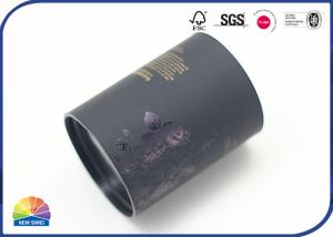 China Dark Gold Pattern Composite Paper Tube With Tactile Paper Surface Plastic End on sale