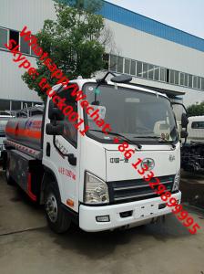 China Low Price Customize FAW 6 wheels 5 cbm fuel truck dimensions small 5000 liter jet fuel truck truck aluminum fuel tanks on sale