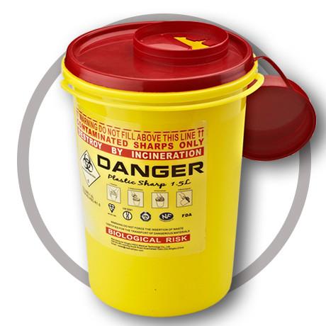 Cheap 0.7 Litre Sharps disposal container, Sliding Lid, Red,Sharps Container  | WinnerCare for sale