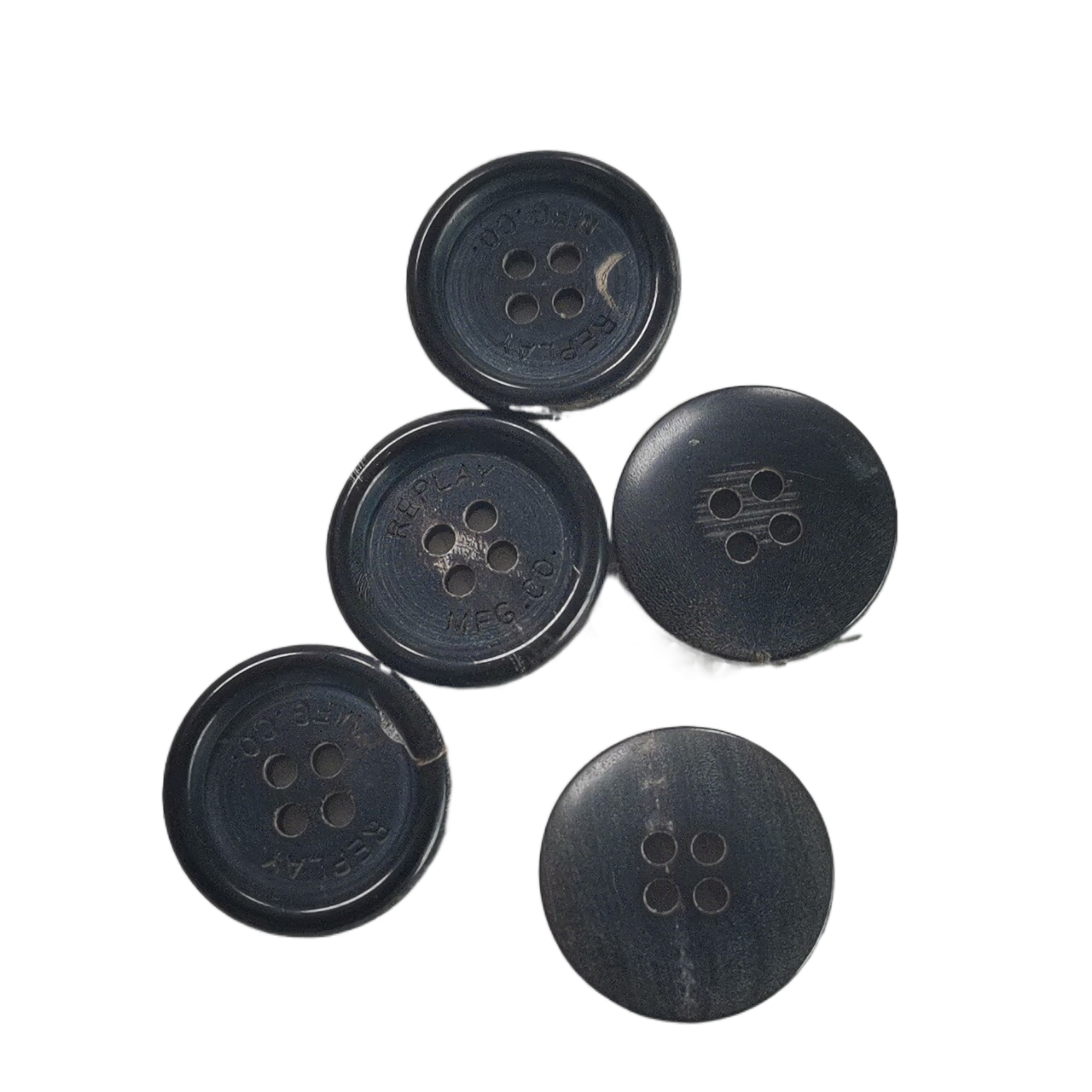 Garment Accessory Natural Real Horn Buttons Black Color Four Hole In 30L